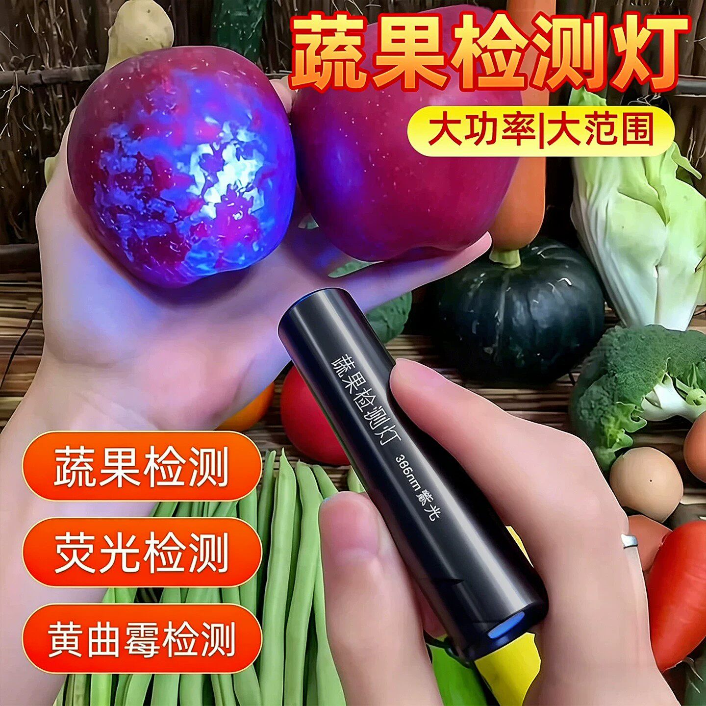 德国紫光灯鉴定疏菜检蓝矾蓝光波尔多液荧光剂365nm紫外线检测灯