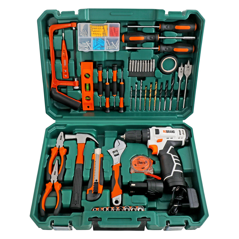 家用工具箱组合套装电动多功能螺丝刀钳子扳手维修工具套装手电钻