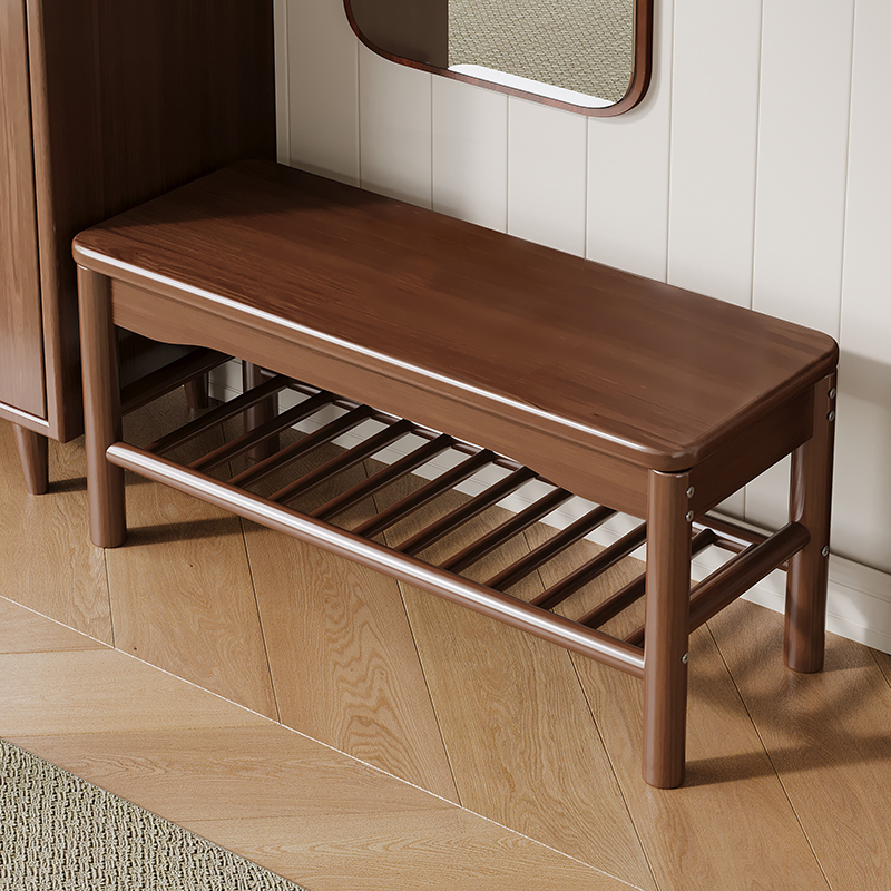 全实木换鞋凳门口家用穿鞋凳入户进门可坐鞋柜坐凳一体玄关长条凳