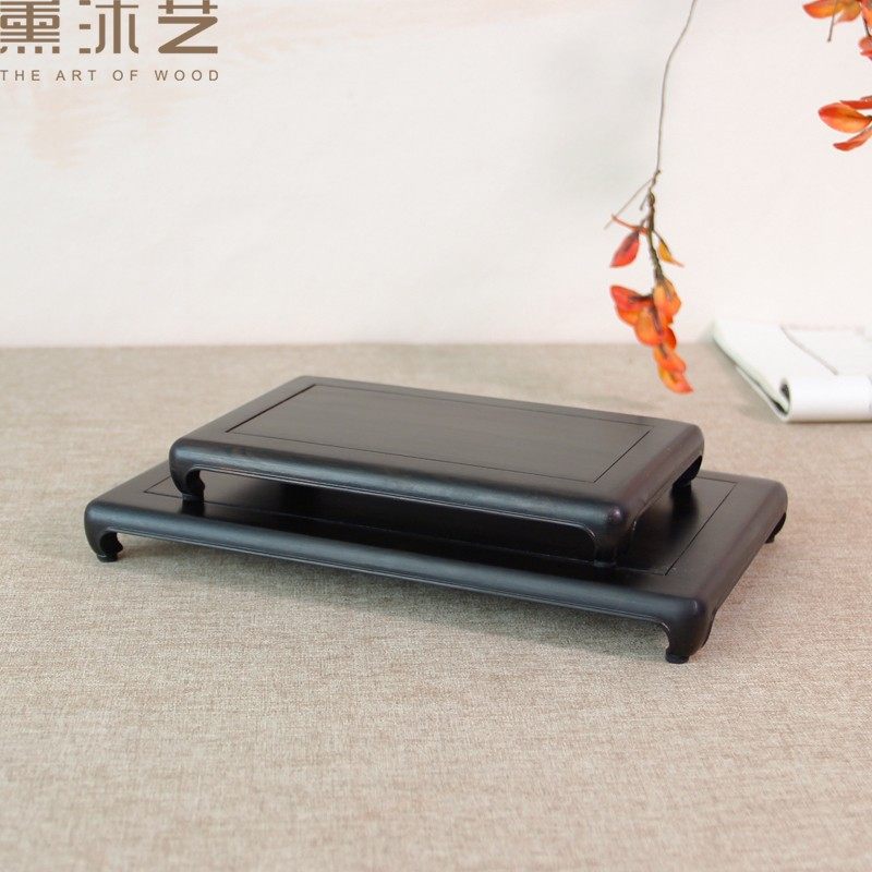 实木方形底座印章摆件紫光檀明式工艺品茶壶玉器文玩红木奇石底座