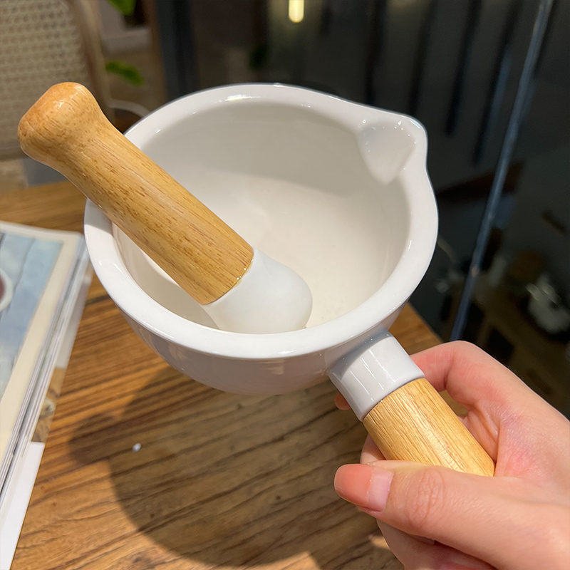 小玩意,大用处!捣碎罐捣药陶瓷石臼研钵研磨器压蒜泥辣椒家用