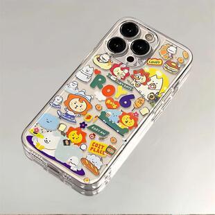8plus可爱 12mini2025软硅胶男女xr全包xs防摔7 roy6动物适用苹果iPhone16e手机壳新款 15promax卡通14透明13