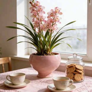 特大号蝴蝶兰大惠兰花盆轻奢设计创意个性蝴蝶兰百搭花器桌面有孔