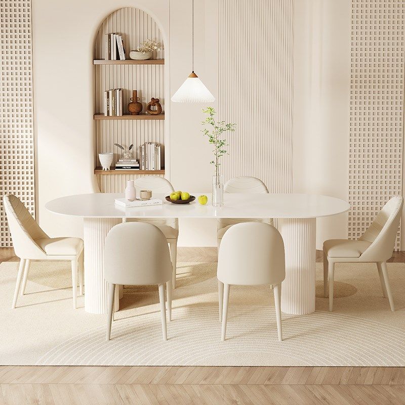 法式奶油风岩板餐桌岛台一体家用餐桌椅新款小户型吃饭桌,住宅家具,岩板餐桌,淘宝优惠券,粉丝福利购,淘宝优惠卷