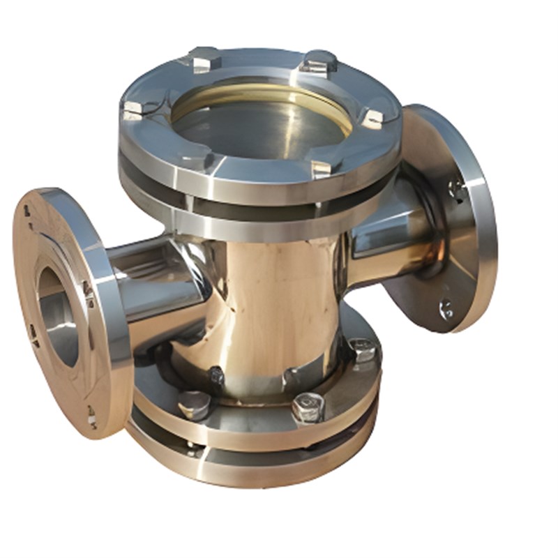 304法兰直通视镜316水流指示器不锈钢四通观察口十字型双视镜