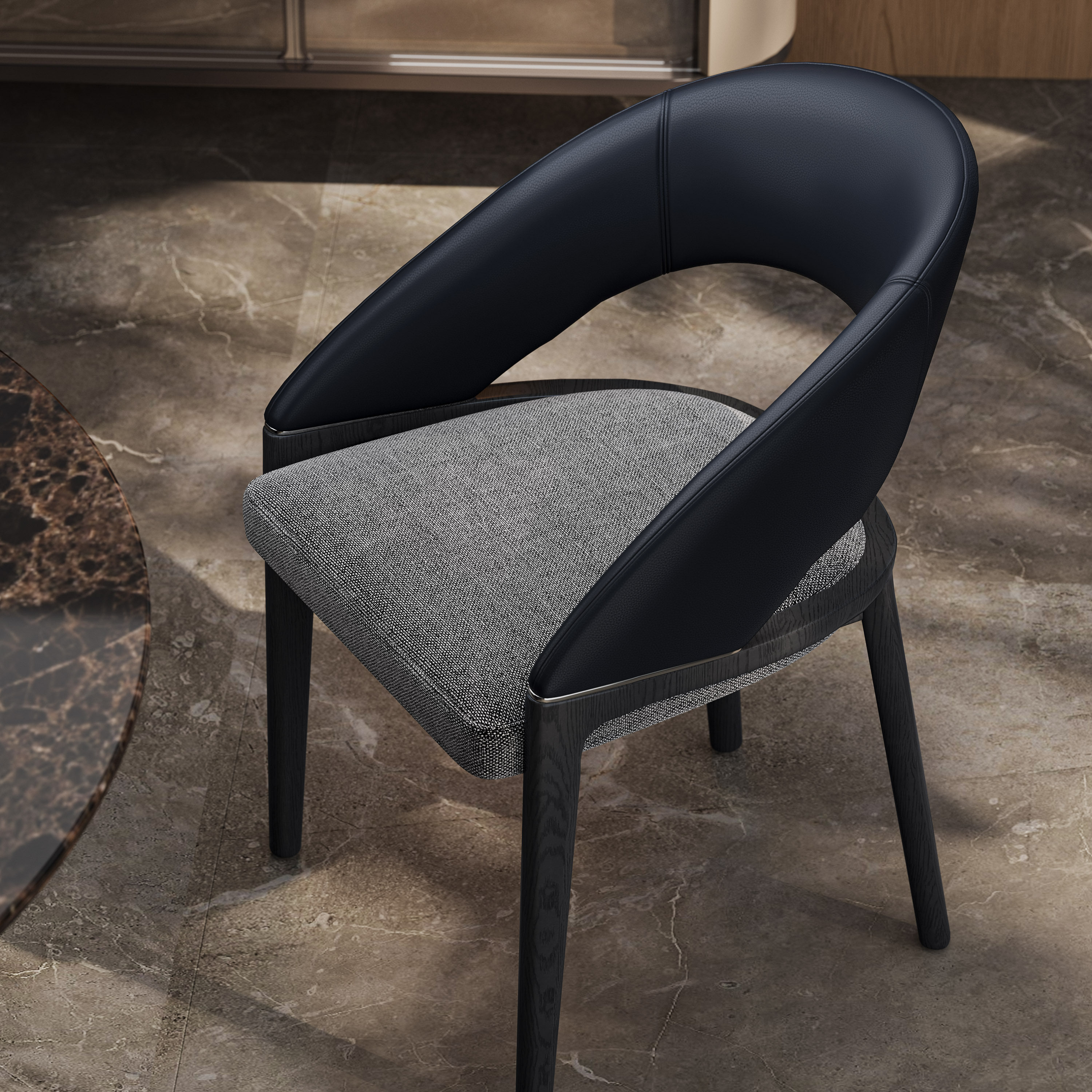 实木椅子餐椅家用靠背椅现代简约意式极简轻奢高级感新款餐桌椅