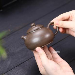 青段泥内推球孔潘壶 宜兴纯全手工紫砂壶 家用小容量明炉泡茶壶具