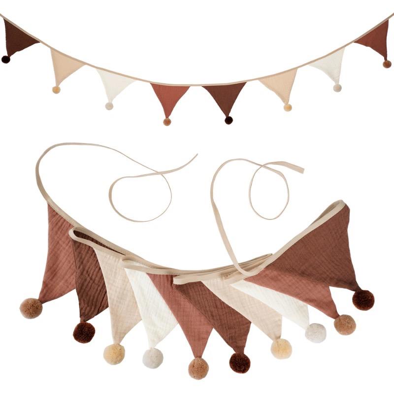 儿童房间布置装饰宝宝室内派对彩旗生日场景创意拉旗节日三角旗