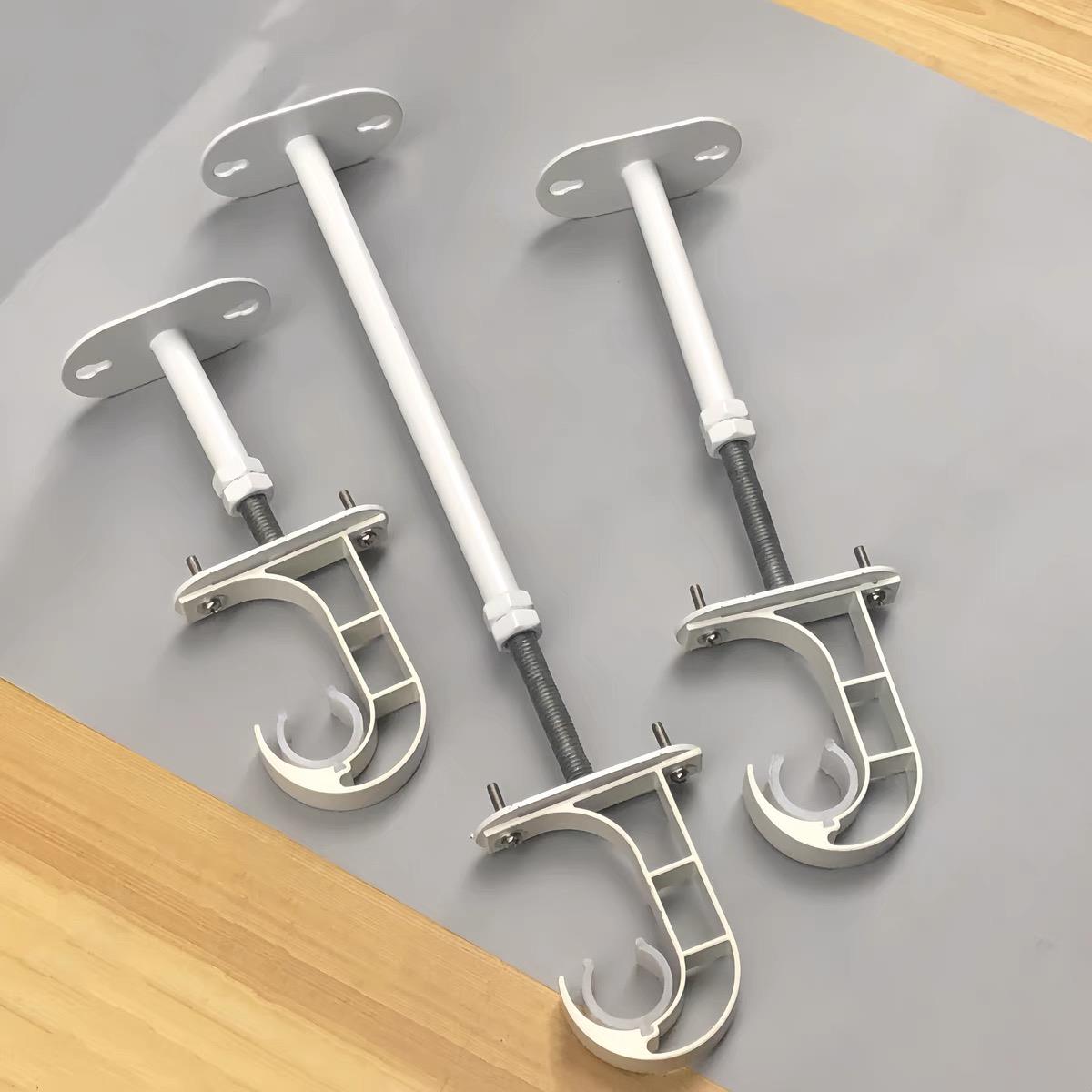 顶装加长支架子罗马杆窗帘杆加高双杆单杆托架支撑可调节底座配件