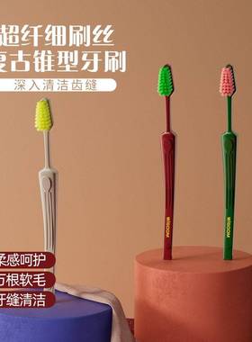 牙刷官方旗舰店正品牌排行榜男女士名WISDOM复古尖头成人小头更深