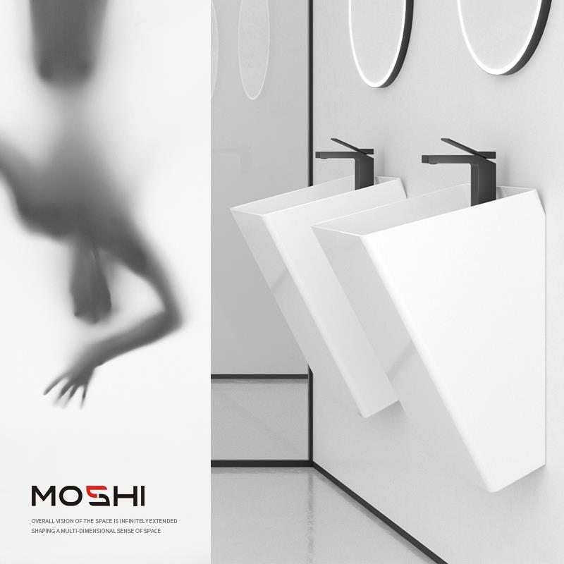 摩狮壁挂式洗手盆洗脸台盆一体挂墙式小户型面盆挂盆卫生间洗漱台