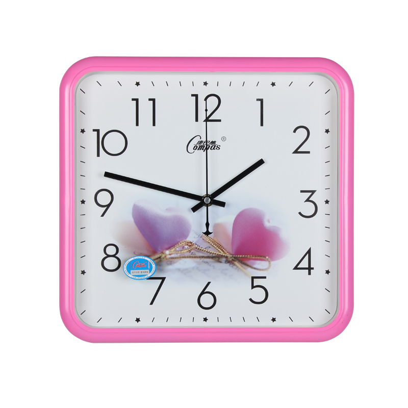 康巴丝静音挂钟 简约创意钟表 客厅卧室扫秒方形石英钟现代时钟表