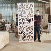 现代屏风镂空实木格客厅玄关装 饰吊顶背景墙