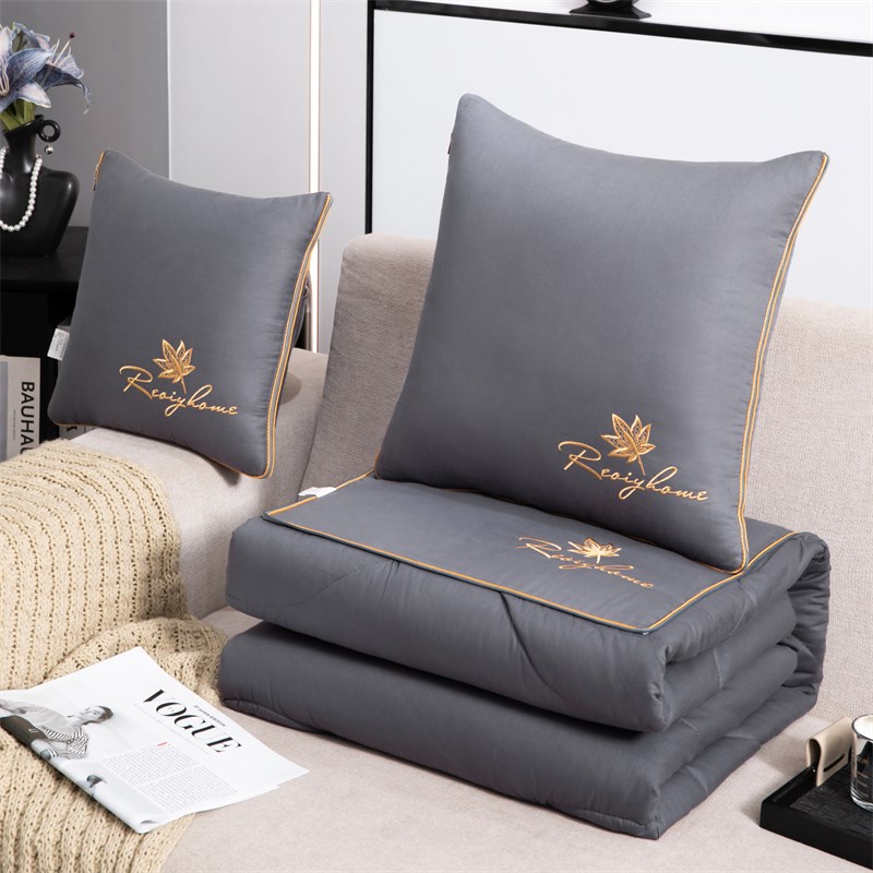 全棉夏季抱枕被子两用二合一车用午睡毯子枕头夏凉空调被汽车靠枕