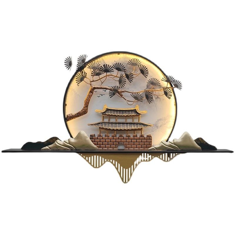 新壁饰创意铁艺山水墙饰玄关装饰挂件客厅背景墙书房立体壁挂,家居饰品,壁饰,淘宝优惠券,粉丝福利购,淘宝优惠卷