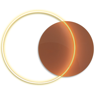 现代卧室床头装饰画客厅壁灯LD光发光圆形玻璃灯装置挂画