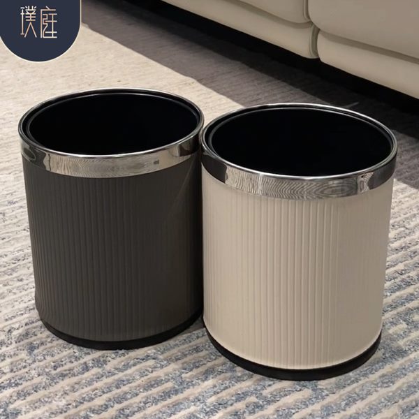 垃圾桶客厅家用无盖厨房卧室卫生间办公室意式风极简风大容量纸篓