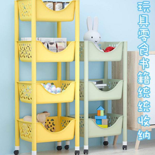 儿童玩具收纳架落地多层家用可折叠整理箱书架塑料零食置物架
