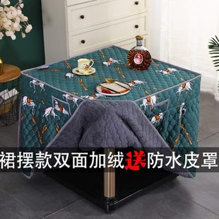 双面绒电炉罩烤火桌子罩套正方形电桌布套绒面夹棉电暖桌罩套冬季
