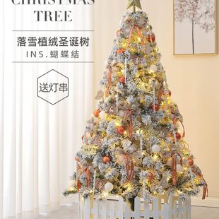 饰白色网红北欧风发光摆件 圣诞树家用小型加密高级感套餐圣诞节装