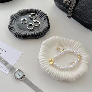 ins风磨砂陶瓷珠宝首饰展示置物托盘梳妆台高级玄关钥匙收纳摆件