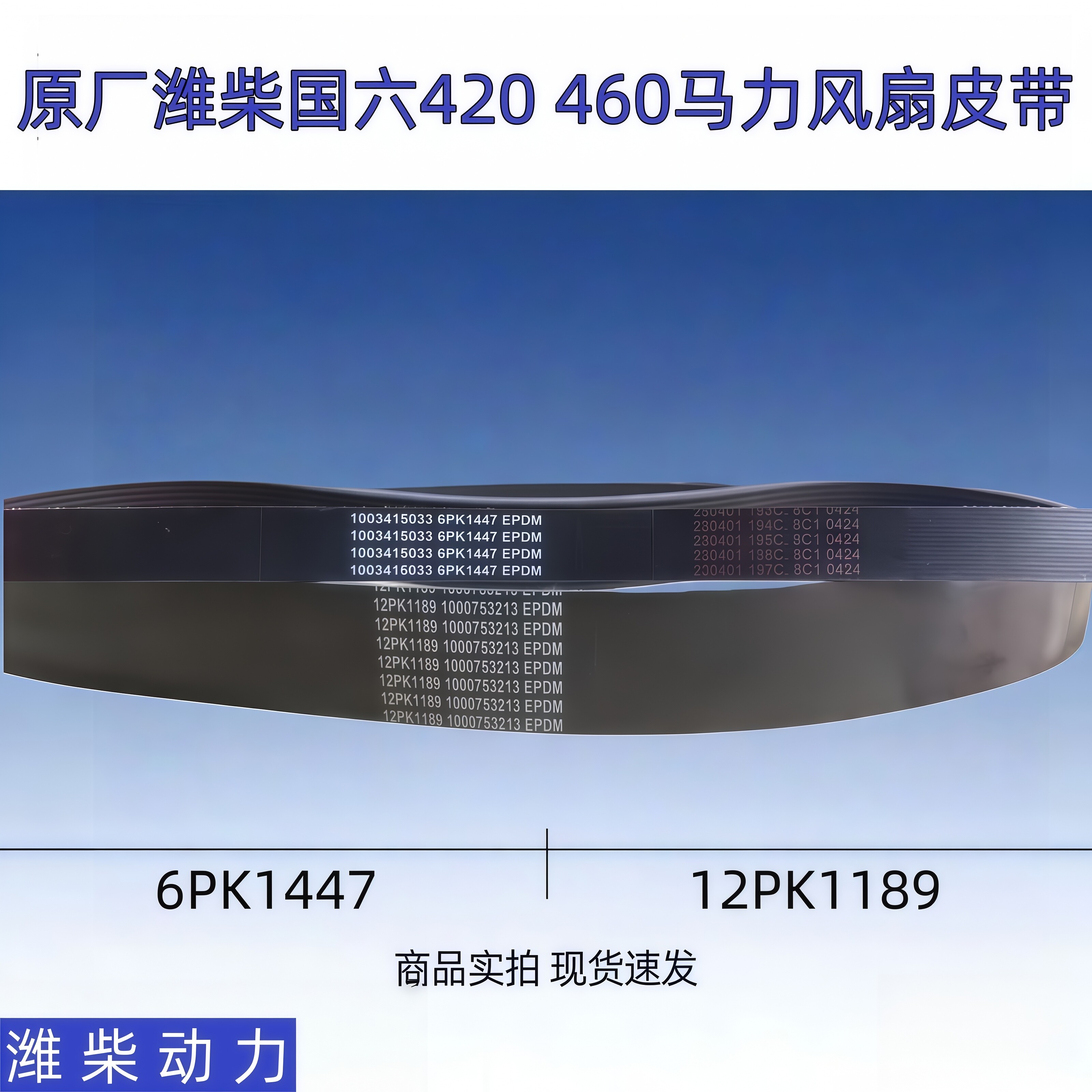 潍柴国六420460发电机风扇皮带图片
