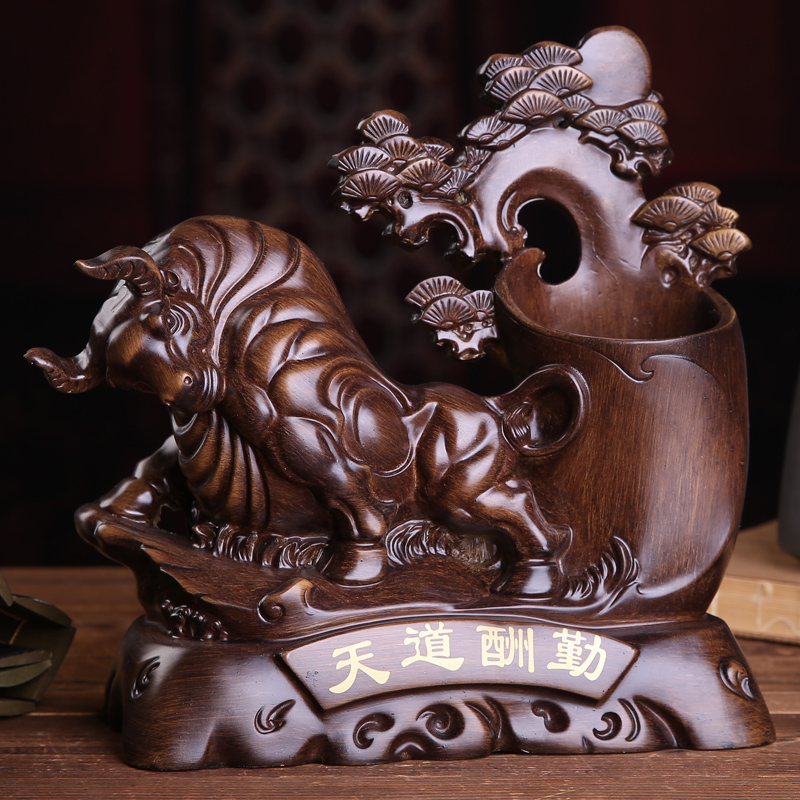 马到成功创意笔筒摆件前程万里牛一帆风顺办公室礼品定制毕业季