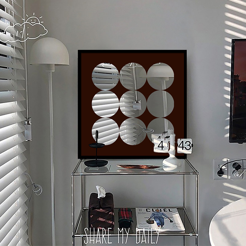 中古镜子装饰画高级感镜面挂画入户玄关柜电表箱遮挡画,家居饰品,现代装饰画,淘宝优惠券,粉丝福利购,淘宝优惠卷
