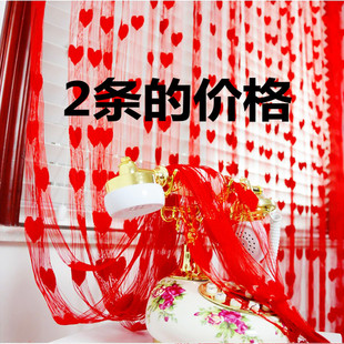 创意浪漫蕾丝纱幔挂帘线帘窗帘隔断帘玄关婚庆装 结婚婚房b门帘 饰