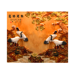 立体浮雕山水画风景墙纸客厅电视背景墙壁纸墙布财源广进