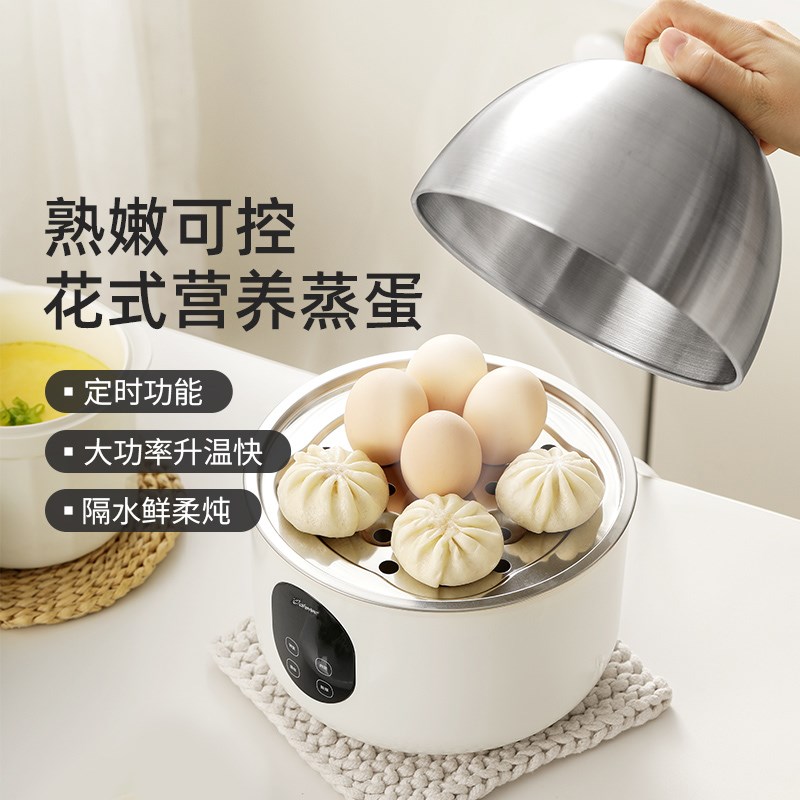 多利科蒸蛋器家用自动断电小型煮鸡蛋羹多功能定时炖蛋陶瓷早餐机