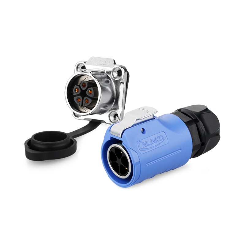 凌科 LP-20带隔栏 防水航空插座2...5.7.9.芯四孔法兰