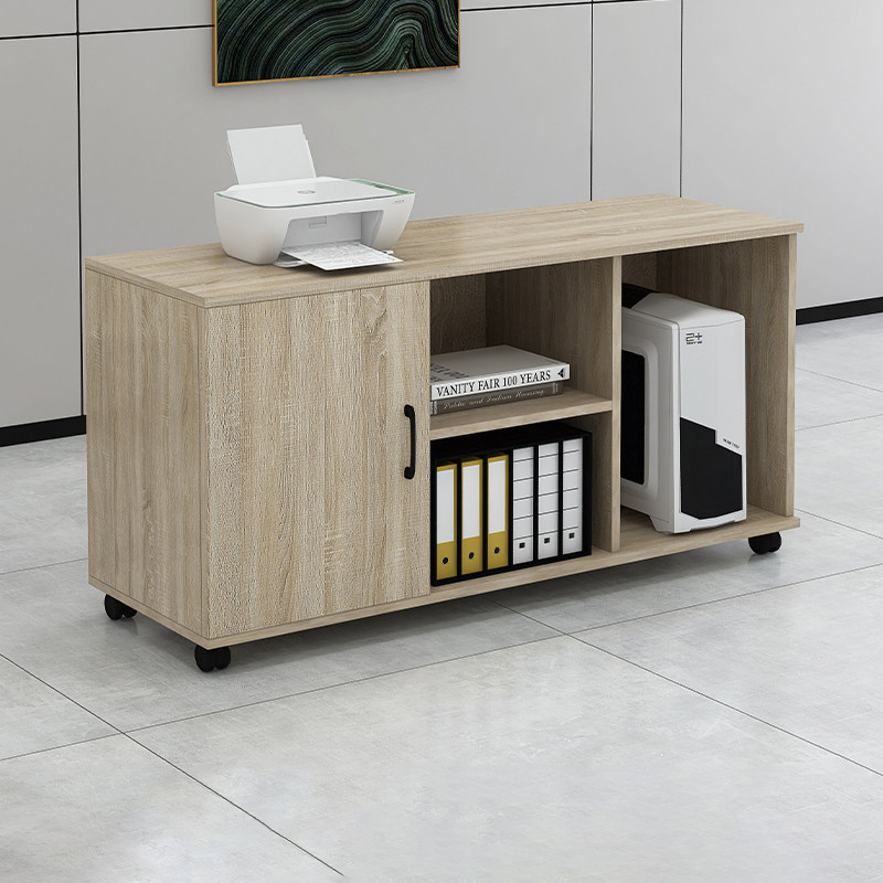 办公桌边柜桌下文件柜木质侧柜可移动带轮矮柜收纳柜办公室储物柜