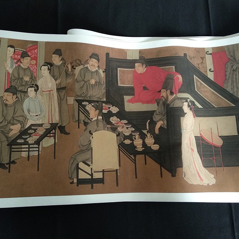 中画十大传世名画韩熙载夜宴图仿古画复制画国画人物工笔画装饰画