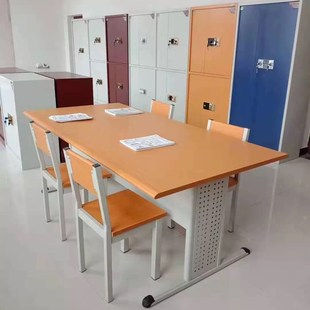 学校图书馆阅览桌阅览椅子培训四人六人位书籍馆会议阅览室阅读桌