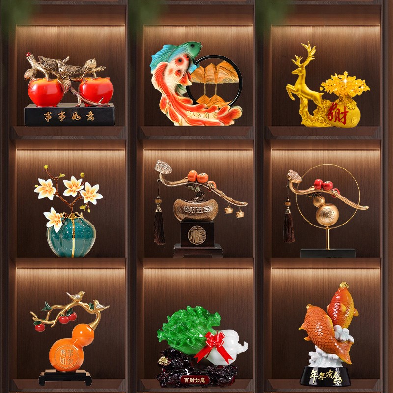 年年有鱼好寓意酒柜装饰摆件家居客厅电视柜办公室桌面工艺品摆设