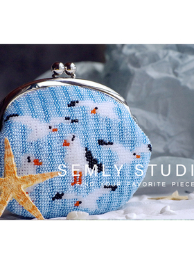 E UDIO [材料包]红嘴海鸥满珠绣口金包欧式刺绣di手工