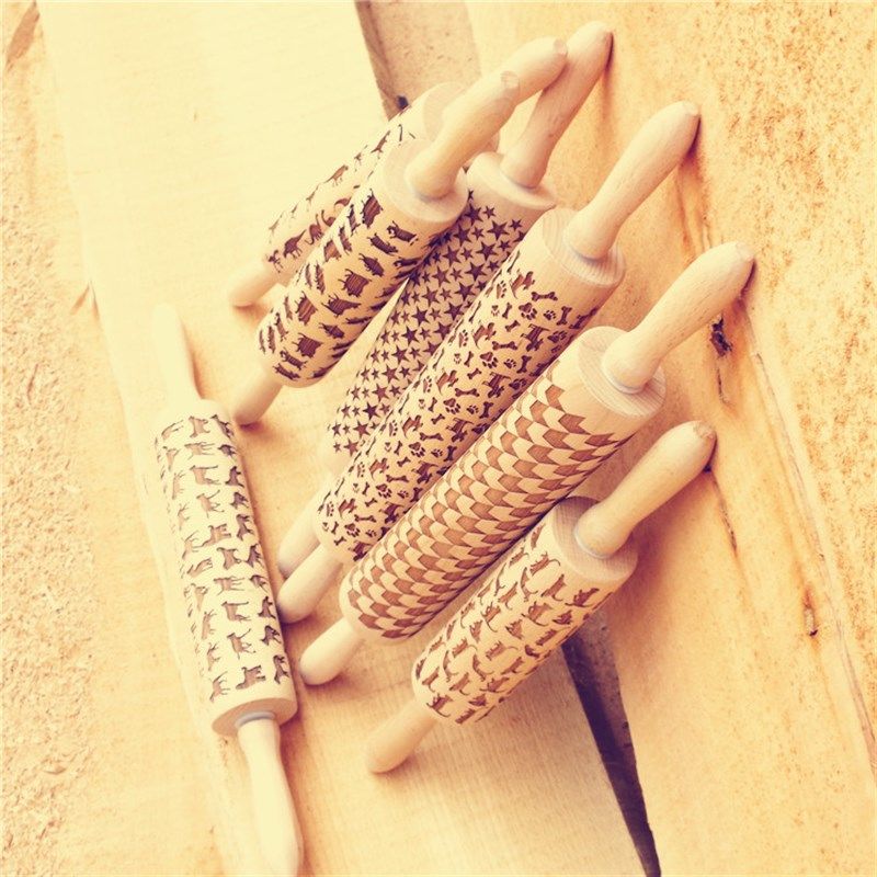 榉木实木滚轴激光雕刻压擀面杖纹图案翻糖印擀面棒面棍,厨房/烹饪用具,擀面杖,淘宝优惠券,粉丝福利购,淘宝优惠卷