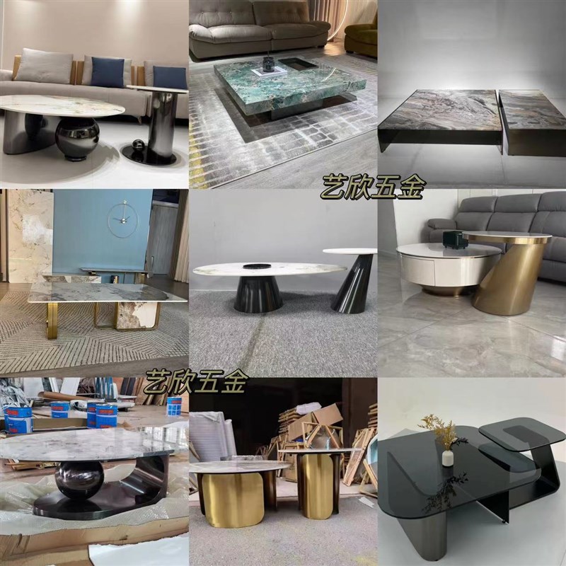家用客厅茶几支架底座大理石岩板不锈钢茶几桌脚茶几架子底座