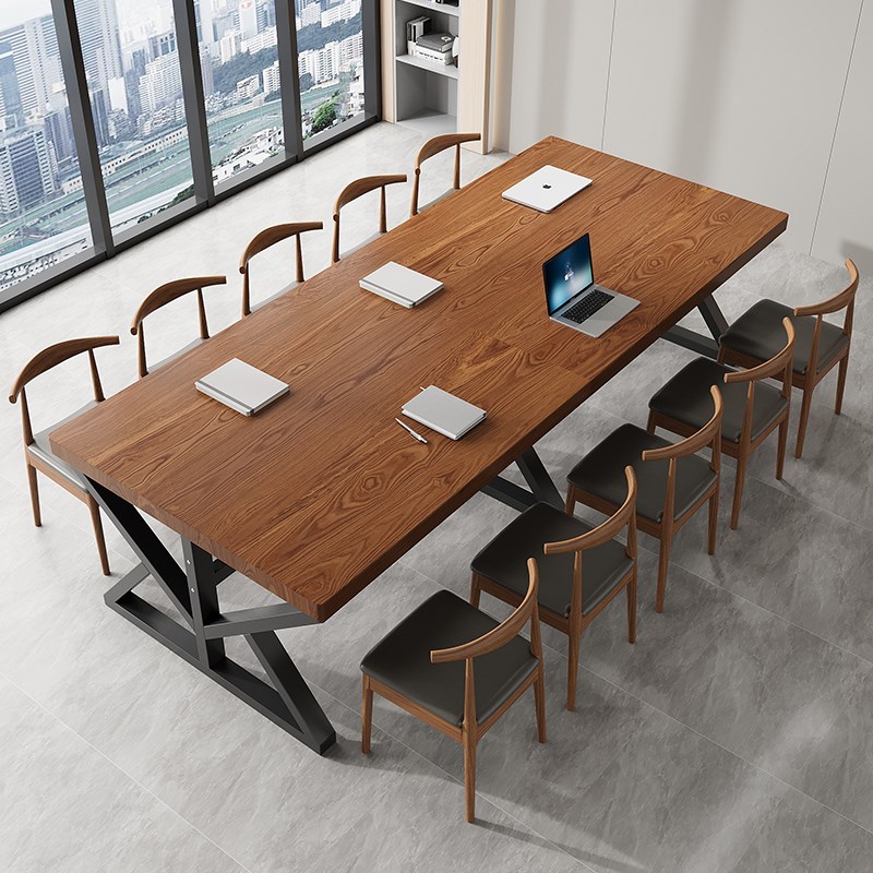 会议桌长条桌现代简约长方形大型洽谈桌工作台大板桌办公桌椅组合