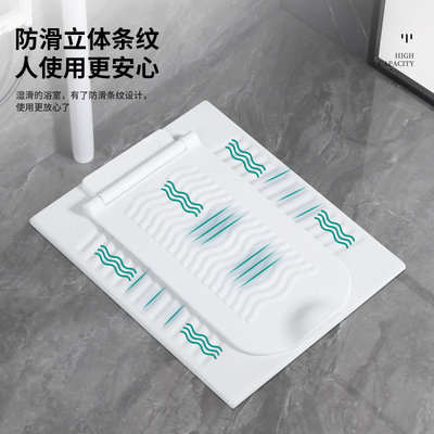 带盖板水箱整家用厕所陶瓷翻盖式防臭加盖蹲坑