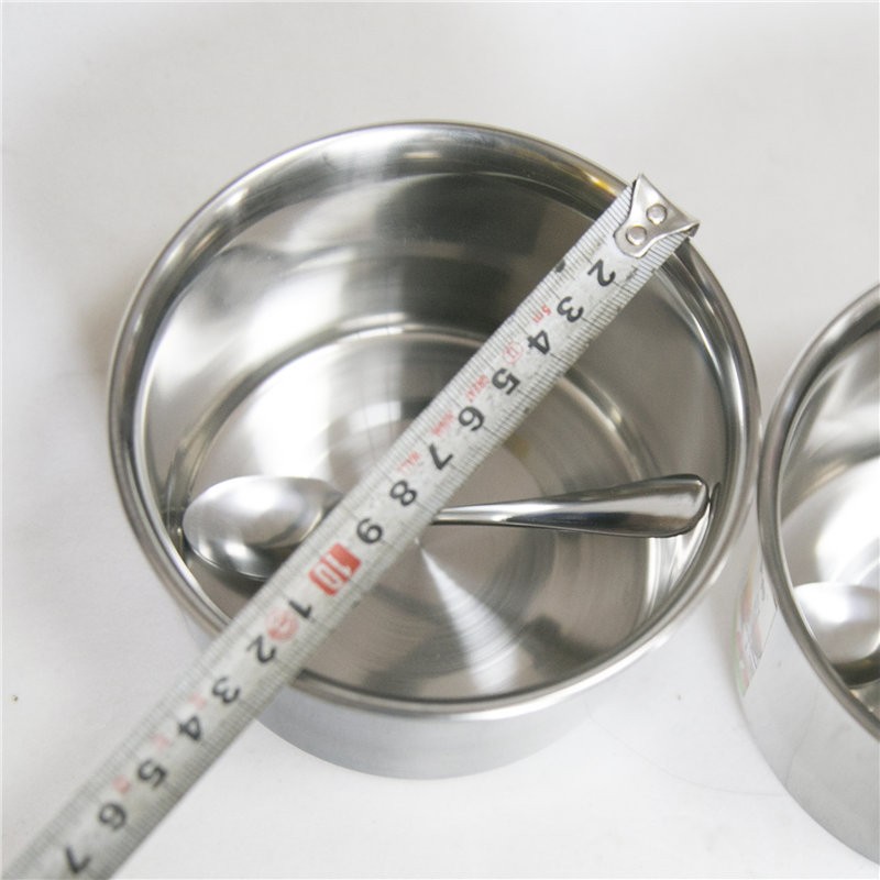 不锈钢圆格加厚大号调料盒4格6味8味盒带盖留样盒方盒调料罐