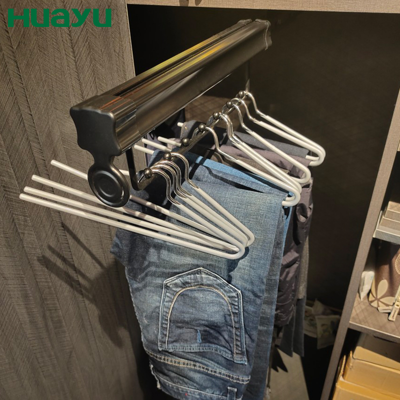 画宇伸缩抽拉式裤架家用衣柜裤抽架柜内推拉挂裤架阻尼裤抽西裤架