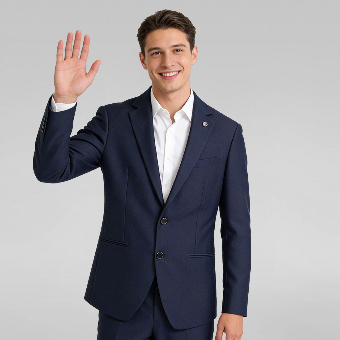 artsdon/阿仕顿2025秋冬新款男士简约净色百搭平驳领端庄沉稳套西