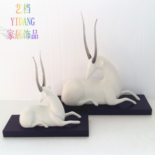 树脂工艺品羊鹿桌面装饰 现代欧式客厅电视柜样板房饰品