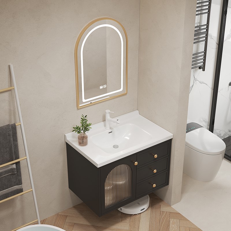 进深陶瓷一体盆浴室柜超窄cm小户型洗手盆柜洗脸盆洗漱台