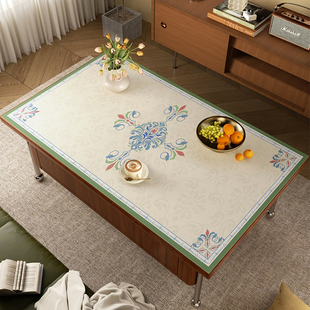 法式复古茶几桌垫长方形桌布免洗防油防水桌面垫级感桌子遮盖布