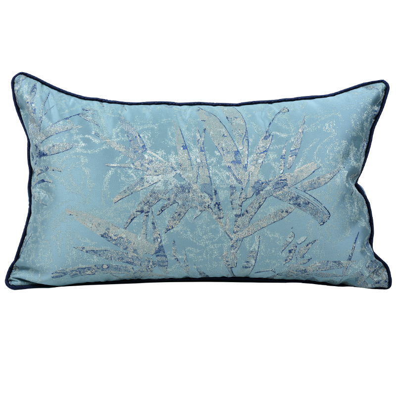 腰枕蓝绿现代床头中式抱枕靠背靠垫靠枕样板间客厅沙发长方形