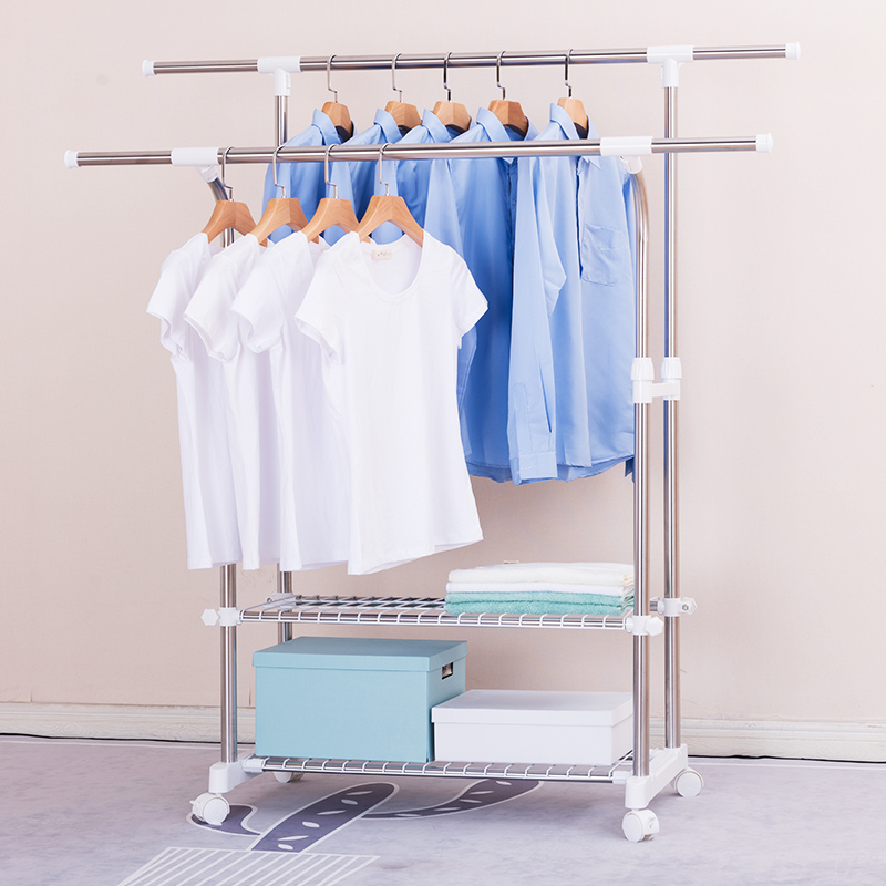 友利特晾衣架 落地折叠室内杆式衣架子锈钢阳台升降挂晒衣架