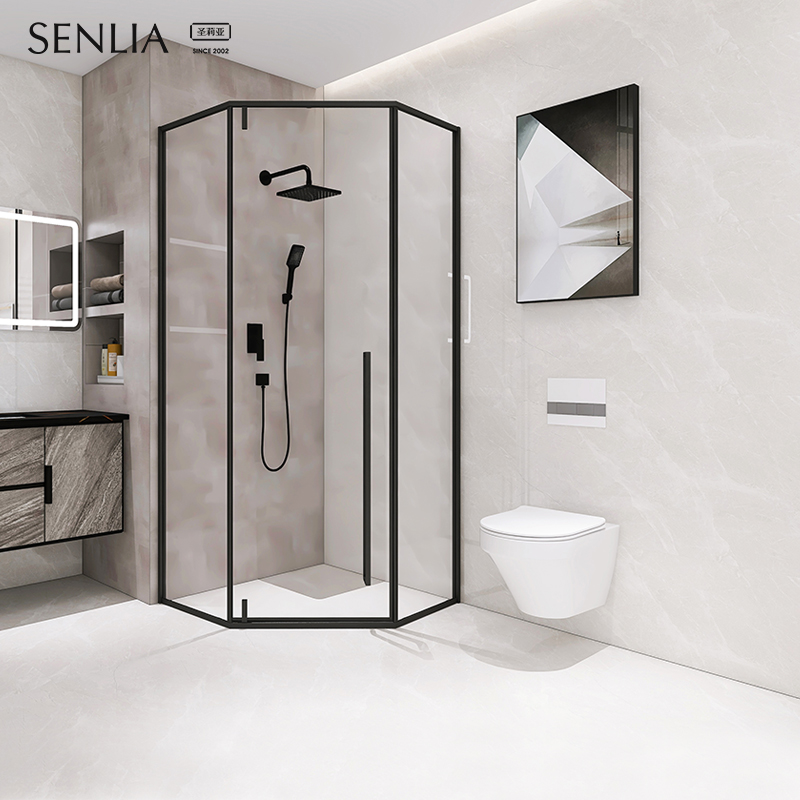 圣莉亚定制淋浴房砖石型淋浴间浴缸隔断钢化推拉平开玻璃门卫生间